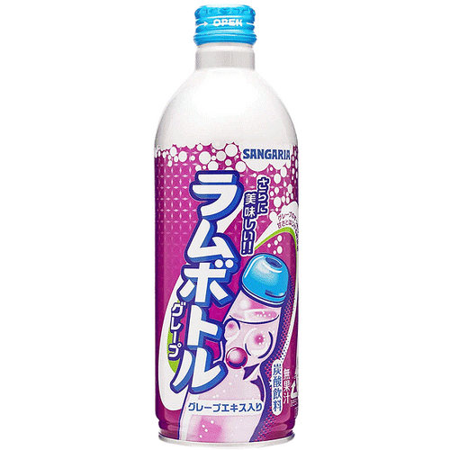 Japanese Hata Ramune Soda Grape 500ml x 24