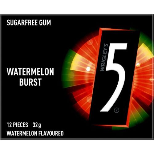 5 Cool Watermelon Sugar Free Gum 32g x 10