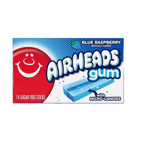 USA Airheads Gum Blue Raspberry 34g x 12