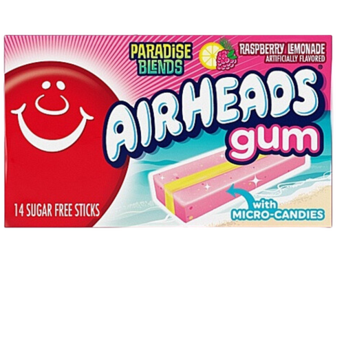 USA Airheads Gum Paradise Blends Raspberry Lemonade 34g x 12