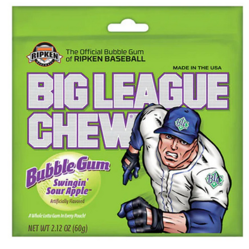 USA Big League Chew Swingin Sour Apple 60g x 12