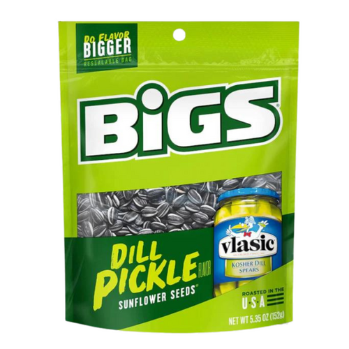 USA Bigs Sunflower Seeds Dill Pickle Bell Peg Bag 152g x 12