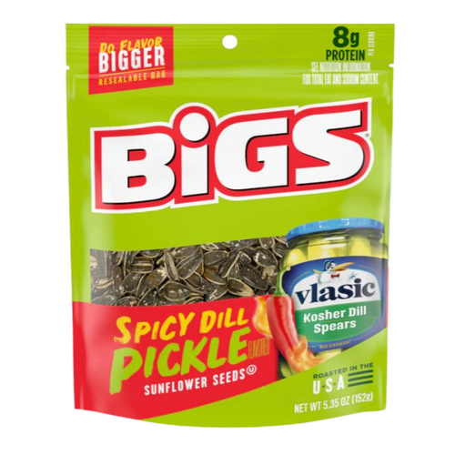 USA Bigs Sunflower Seeds Spicy Dill Pickle Bell Peg Bag 152g x 12