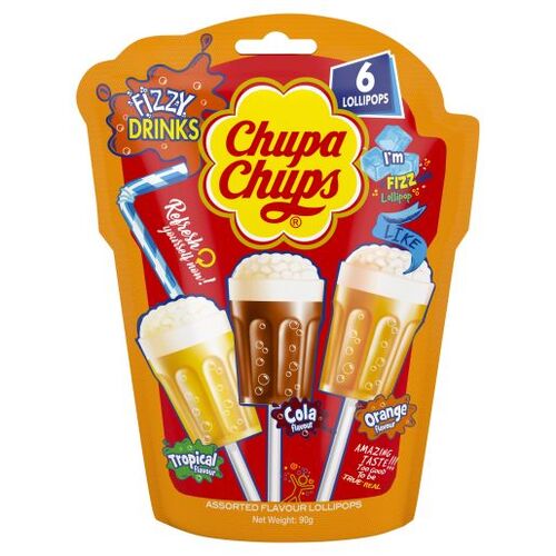 Chupa Chups Fizzy Drink Lollipop Bag 6 x 15g