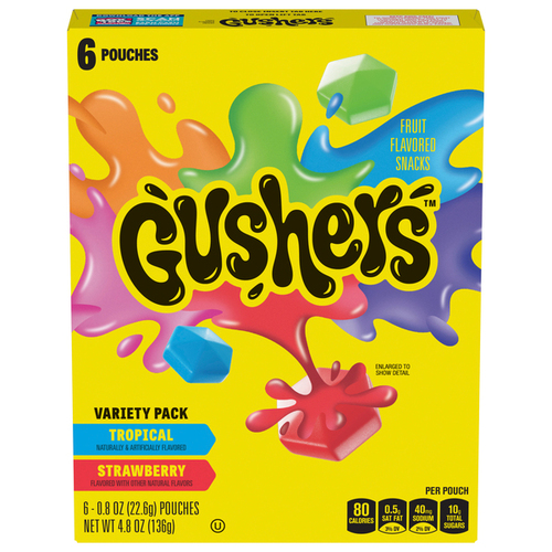 USA Fruit Gushers Strawberry Tropical 22g x 6