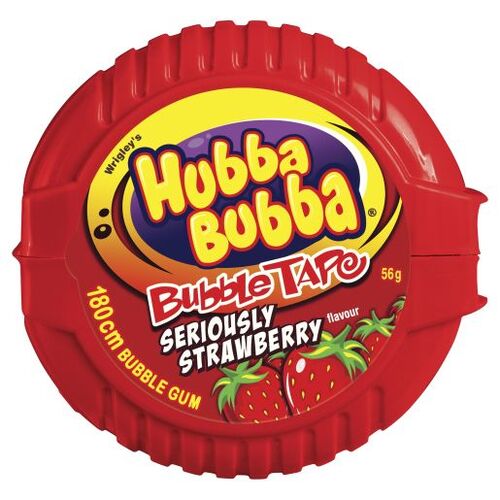 Hubba Bubba Bubble Gum Strawberry Tape 56.7g x 12