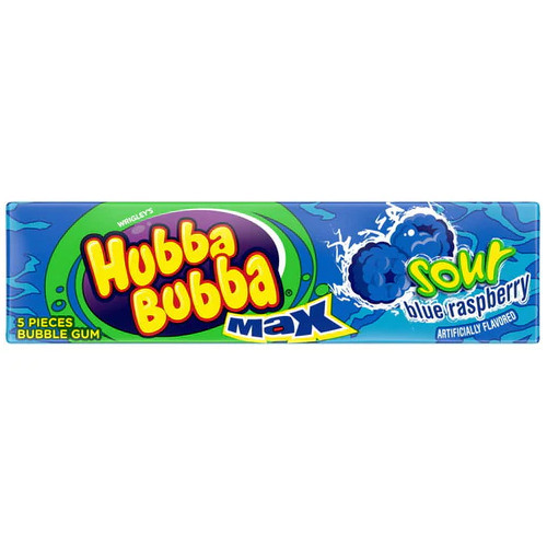 USA Hubba Bubba Max Sour Blue Raspberry 40g x 18