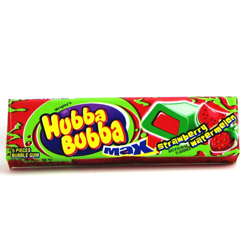 USA Hubba Bubba Max Straw Watermelon 40g  x 18