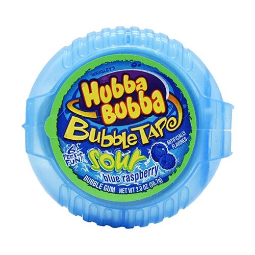 USA Hubba Bubba Sour Blue Raspberry Tape  56g x 12