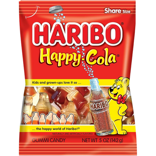 USA Haribo Fizzy Cola Peg Bag 141g x 12