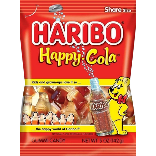 Haribo Happy Cola Peg Bag 141g x 12