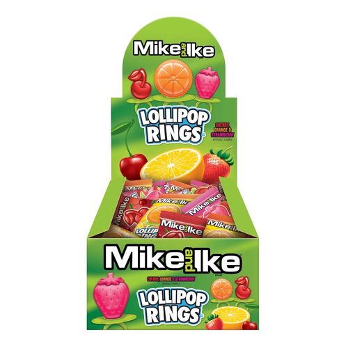 USA Mike and Ike  Lollipop Rings  12g x 24