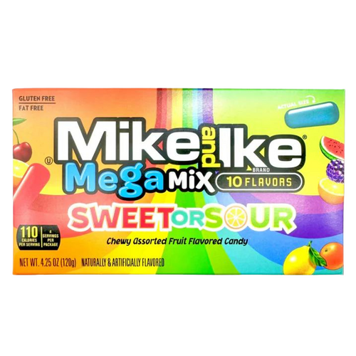 USA Mike and Ike Mega Sweet or Sour Mega Mix Theatre Box 120g x 12