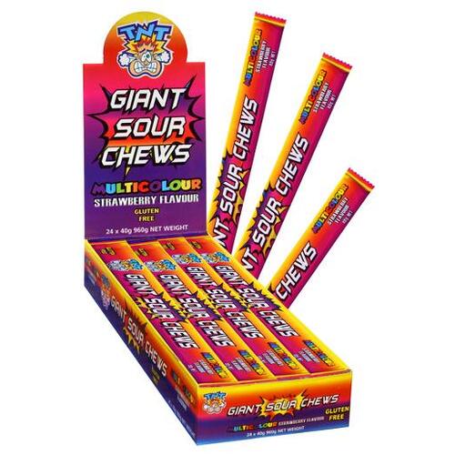 TNT Giant Sour Chew Multicolour 40g x 24