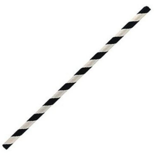 Black Stripes Paper Straws 6mm x 2500