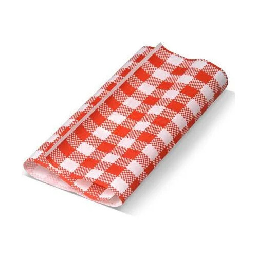 Grease Proof Paper Red Checkered Print ½ Cut x 800