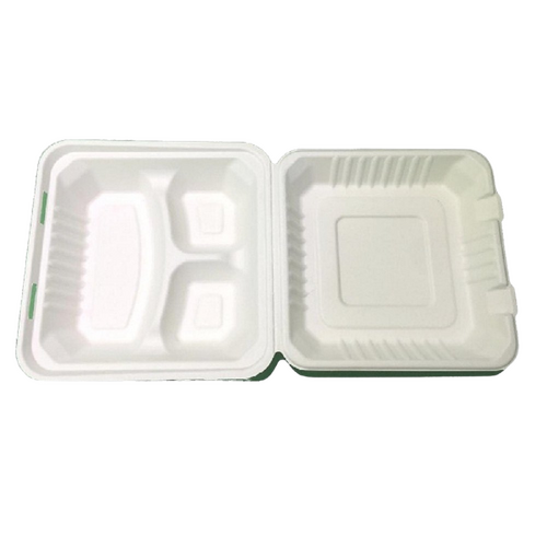 Sugarcane Clamshell 3 Compartment (8x8x3) x 200