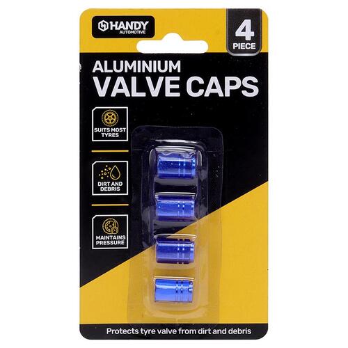 Aluminium Valve Caps 3 Assorted Colours 4pc