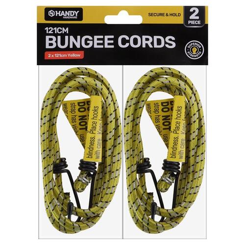 Bungee Cord Black & Yellow 121cm 2pc