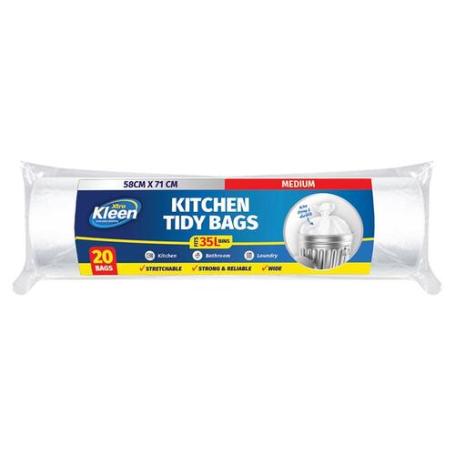 Bin Liner Tidy Garbage Bag 35L - 20pk - 58cm x 71cm - L