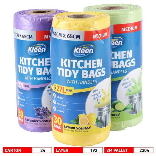 Bin Liner Kitchen Tidy Garbage Bag with Handle 27L 51c