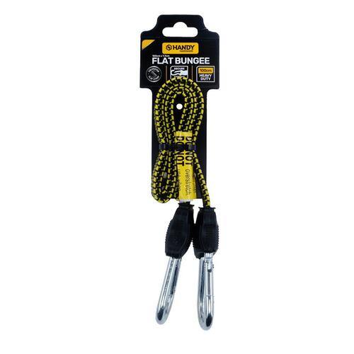 Bungee Cord Heavy Duty Flat With Carabiner Yellow 100