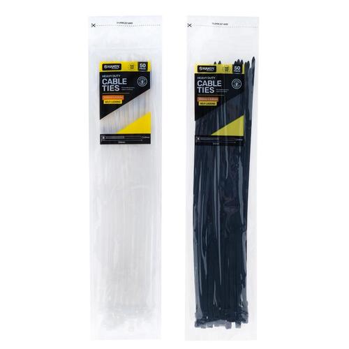 Cable Ties Black & Clear Assorted In Carton 350mm x 4.