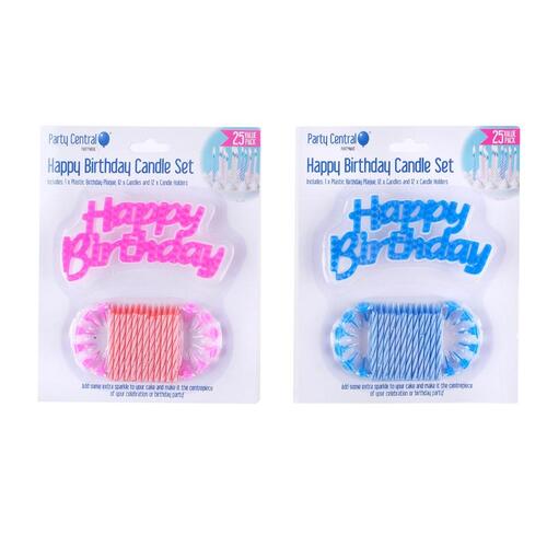 Candles And Birthday Plaque Set Includes Candle Holder