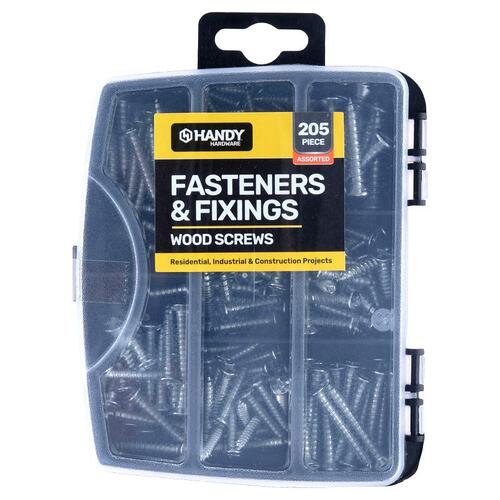 Fasteners & Fixings in Storage Case Wood Screws Assort