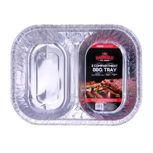 Foil BBQ Double Compartment Tray 35cm x 26.5cm x 6c