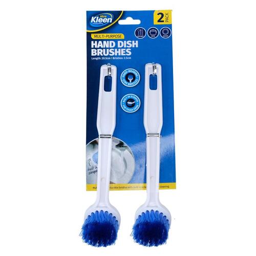 Hand Dish Brush With Scraper 2pk - 20.5cm