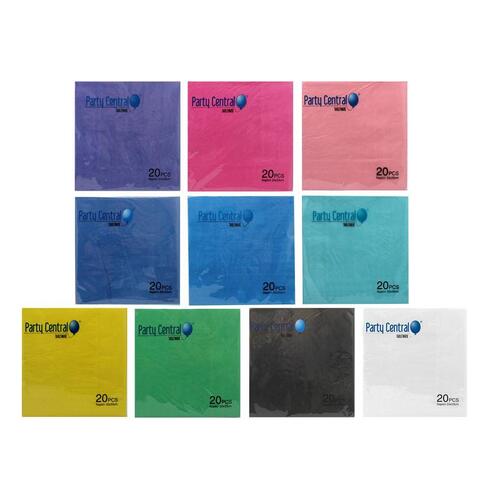 Napkins 2ply Coloured 33cm x 33cm 20pc