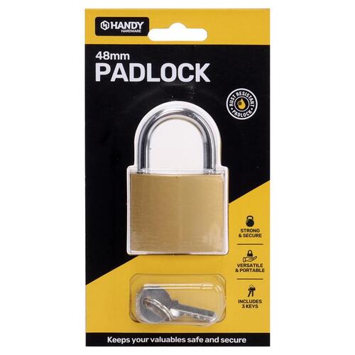 Padlock 48mm Includes 3 Keys 1pk