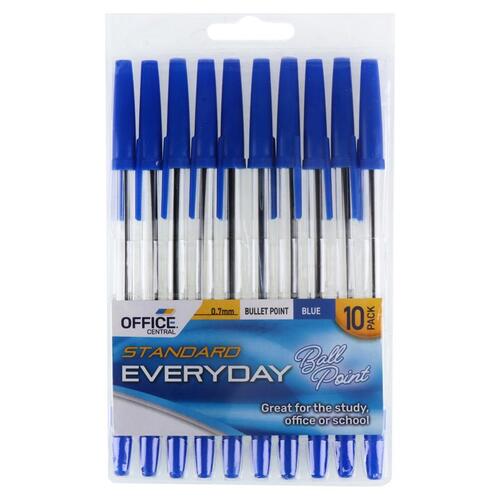 Pen Ballpoint Blue 10pk