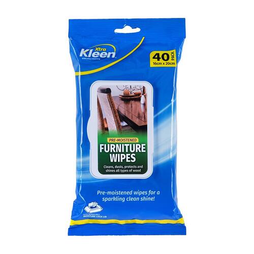 Pre-Moistened Furniture Wipes - Wipe Dimension: 16c