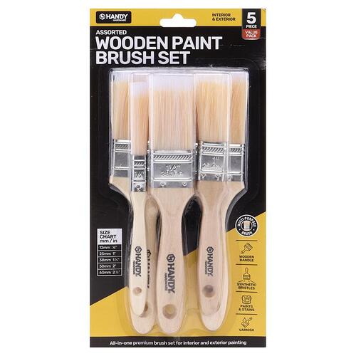 Premium Paint Brush Set 5pc Includes 12mm, 25mm, 38