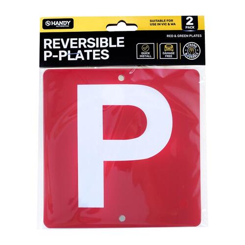 Plate Reversible P VIC & WA Red & Green 2pk