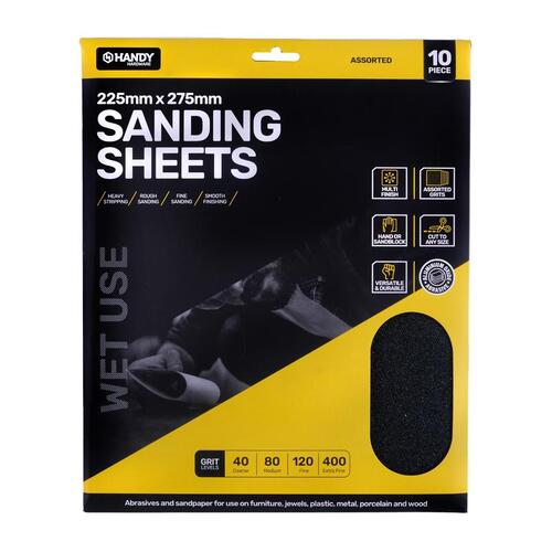 Sandpaper Assorted Pack (For Wet Use Only) 225mm x