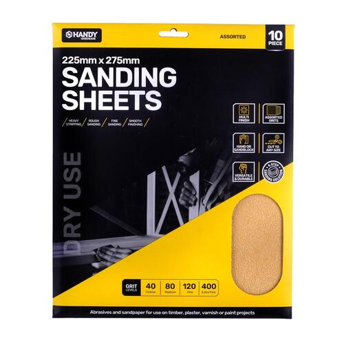 Sandpaper Assorted Pack (For Dry Use Only) 225mm x 2