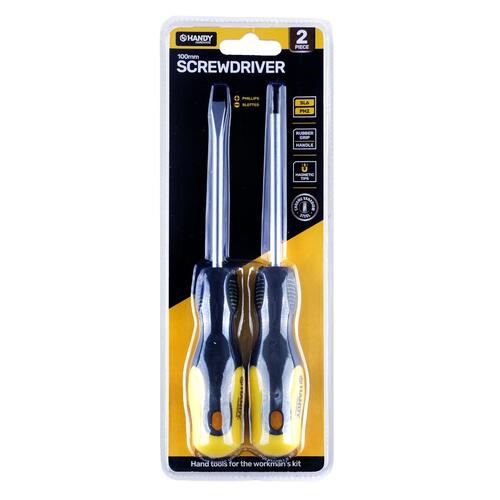 Screwdriver Phillips & Flat Head 2pk 6 x 100mm Large