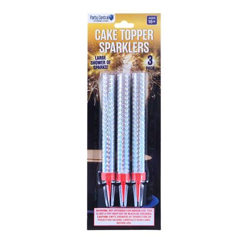 Sparklers Cake Toppers 3pk 12cm x Ø1.5cm