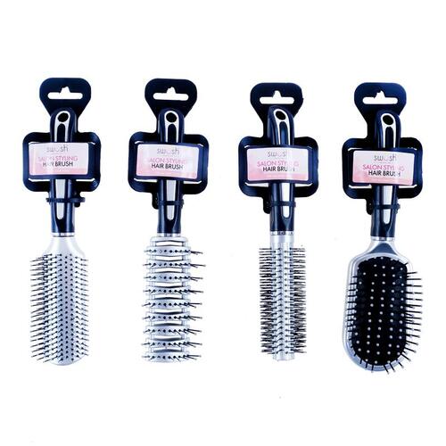 Styling Salon Hair Brush - 4 Assorted Designs - No Stand