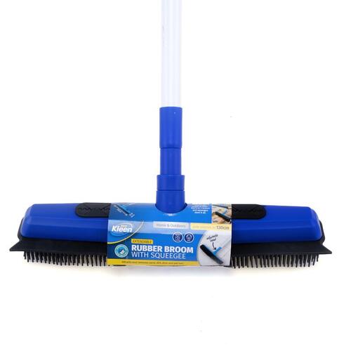 Squeegee With Rubber 2 in 1 with Telescopic Extendable Handle - Head (34cm x 6cm)- Handle Extends from (75cm to 130cm