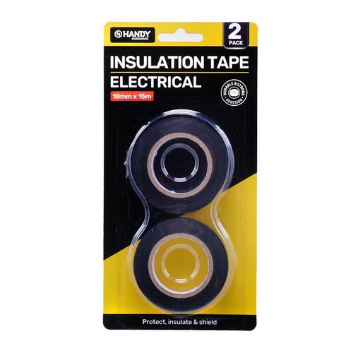 Tape Electrical Tape Black (18mm x 15m) 2pk