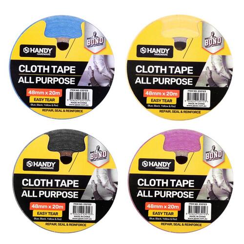 Tape Multi Purpose Cloth Tape 4 Assorted Colours (Yello