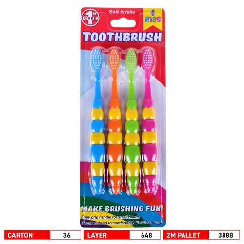 Toothbrush Children's - Soft Bristle 4pk