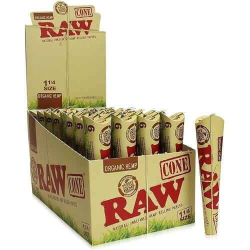 Raw Cone 1 1/4 6pk Organic x 32