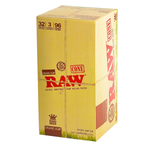 Raw Cones Kingsize 3pk Pre Rolled x 32 Packets