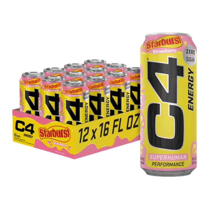 C4 Energy Drink Strawberry Zero Sugar x 12