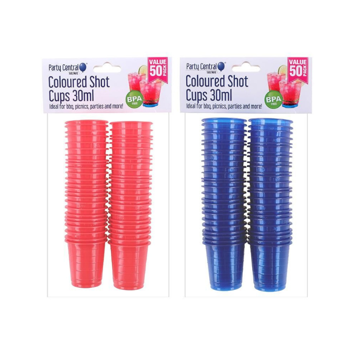 Coloured Shot Cups 30mL 50pk x 36